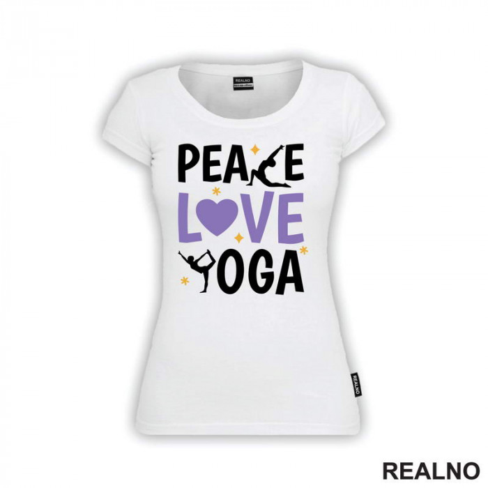 Peace, Love And - Yoga - Majica