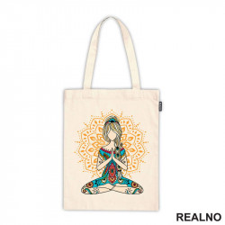 Orange Mandala And Girl - Yoga - Ceger Orange Mandala And Girl - Yoga - Ceger