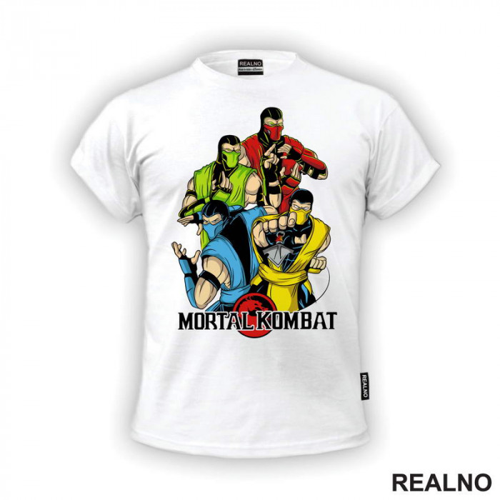Sub-Zero, Scorpion, Reptile And Ermac - Mortal Kombat - Majica Sub-Zero, Scorpion, Reptile And Ermac - Mortal Kombat - Majica