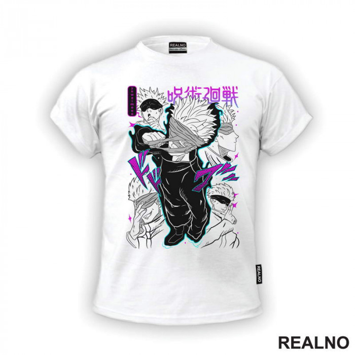 Satoru Gojo - Faces - Jujutsu Kaisen - Majica Satoru Gojo - Faces - Jujutsu Kaisen - Majica