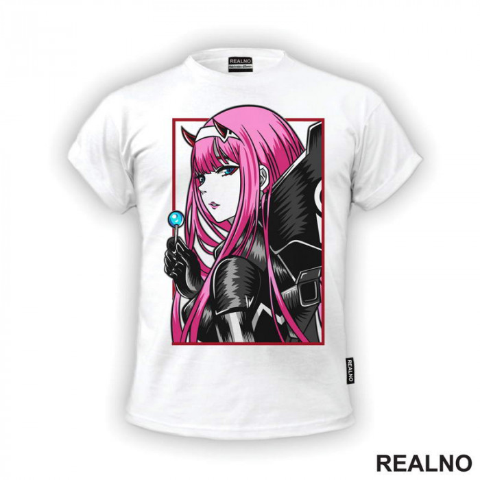 Zero Two - Side Look - Darling in the Franxx - Anime - Majica Zero Two - Side Look - Darling in the Franxx - Anime - Majica