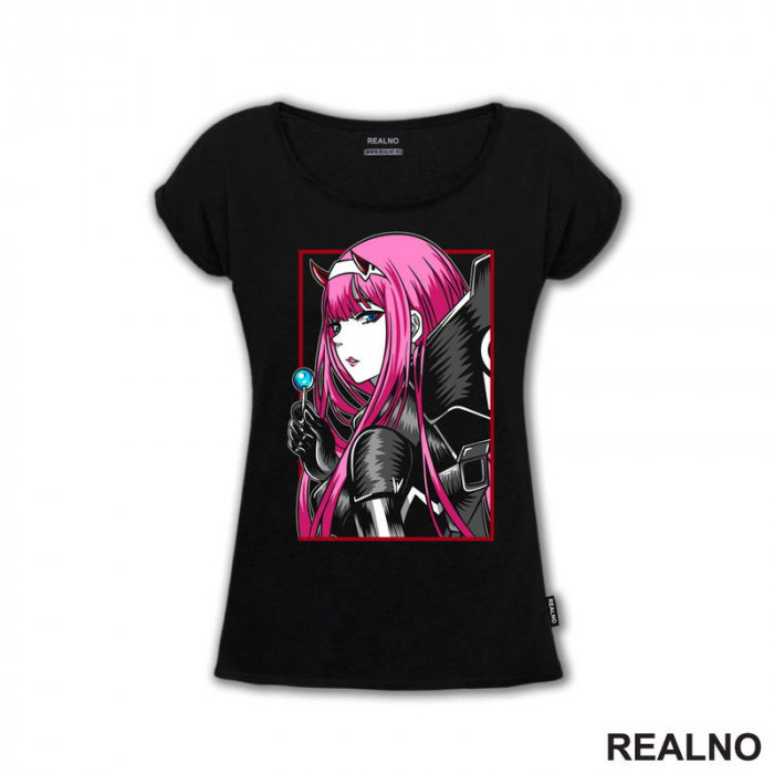 Zero Two - Side Look - Darling in the Franxx - Anime - Majica Zero Two - Side Look - Darling in the Franxx - Anime - Majica
