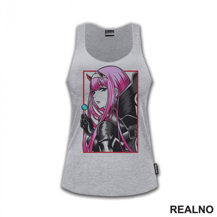 Zero Two - Side Look - Darling in the Franxx - Anime - Majica Zero Two - Side Look - Darling in the Franxx - Anime - Majica