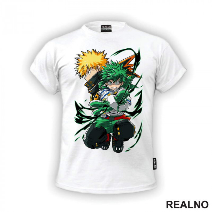 Deku And Bakugo - Green - My Hero Academia - Majica Deku And Bakugo - Green - My Hero Academia - Majica