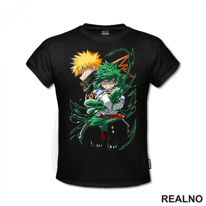 Deku And Bakugo - Green - My Hero Academia - Majica Deku And Bakugo - Green - My Hero Academia - Majica