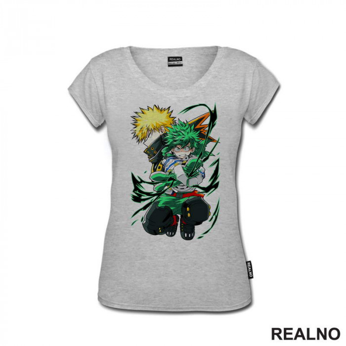 Deku And Bakugo - Green - My Hero Academia - Majica Deku And Bakugo - Green - My Hero Academia - Majica