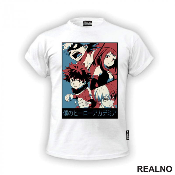 Deku, Bakugo, Shoto And Uravity - My Hero Academia - Majica Deku, Bakugo, Shoto And Uravity - My Hero Academia - Majica