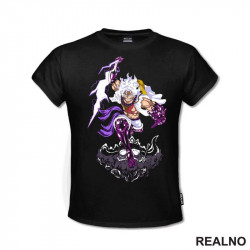 Luffy Gear Fifth - Purple Thunder And Skull - One Piece - Majica