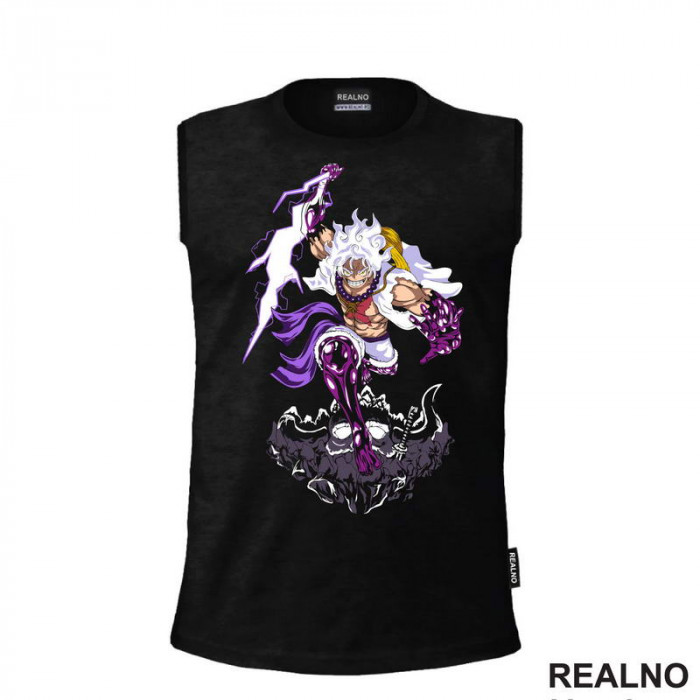 Luffy Gear Fifth - Purple Thunder And Skull - One Piece - Majica