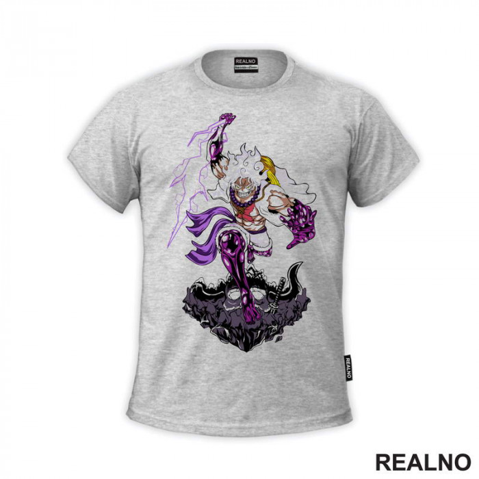Luffy Gear Fifth - Purple Thunder And Skull - One Piece - Majica