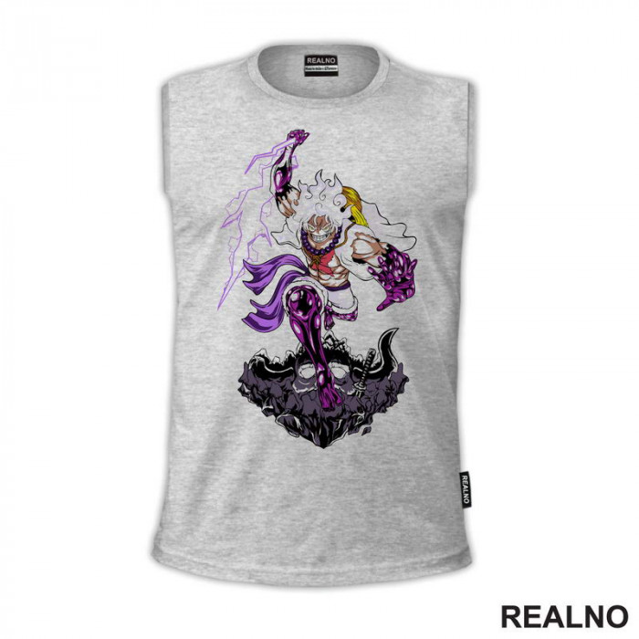 Luffy Gear Fifth - Purple Thunder And Skull - One Piece - Majica