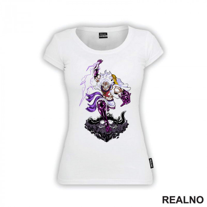 Luffy Gear Fifth - Purple Thunder And Skull - One Piece - Majica