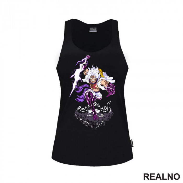 Luffy Gear Fifth - Purple Thunder And Skull - One Piece - Majica