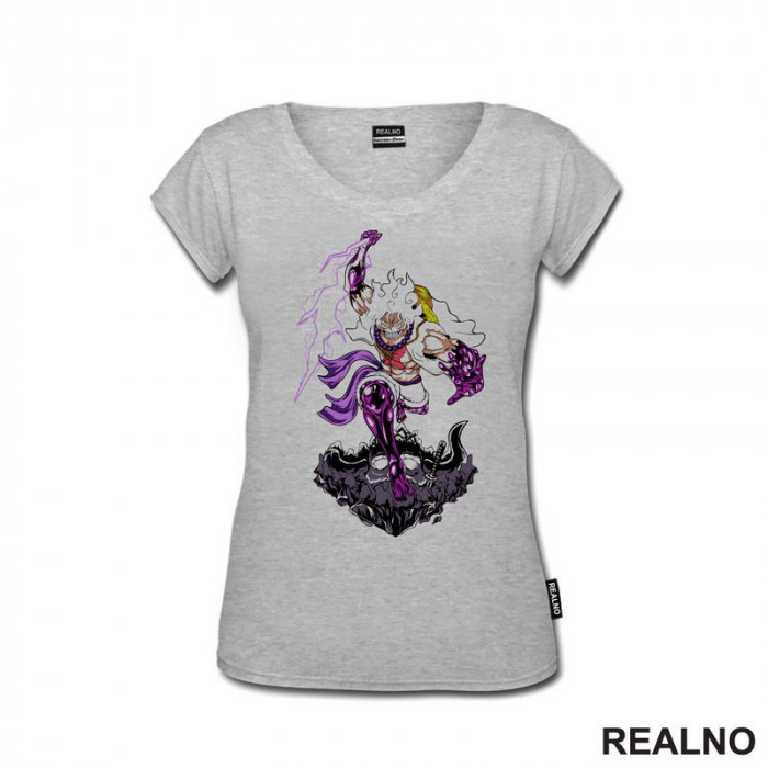 Luffy Gear Fifth - Purple Thunder And Skull - One Piece - Majica
