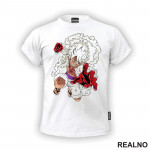 Luffy Gear Fifth White - One Piece - Majica