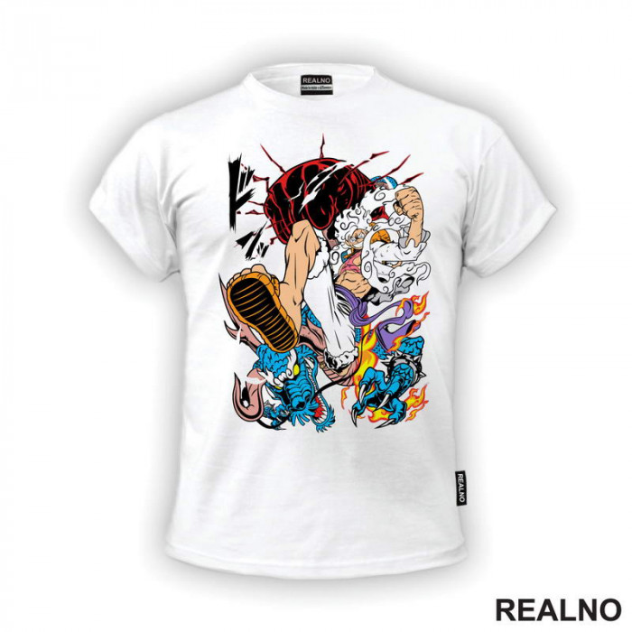 Luffy Gear Fifth Kick - Azure Dragon - One Piece - Majica