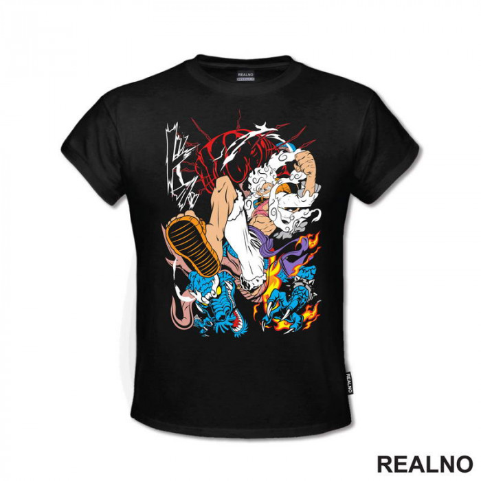 Luffy Gear Fifth Kick - Azure Dragon - One Piece - Majica