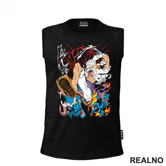 Luffy Gear Fifth Kick - Azure Dragon - One Piece - Majica