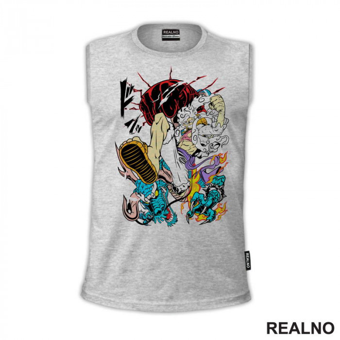 Luffy Gear Fifth Kick - Azure Dragon - One Piece - Majica