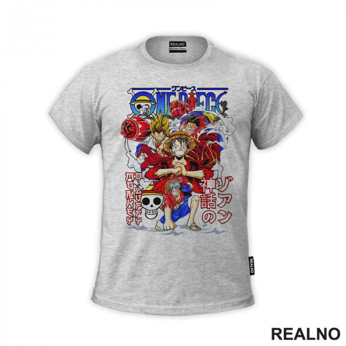 Luffy - Transformations - One Piece - Majica
