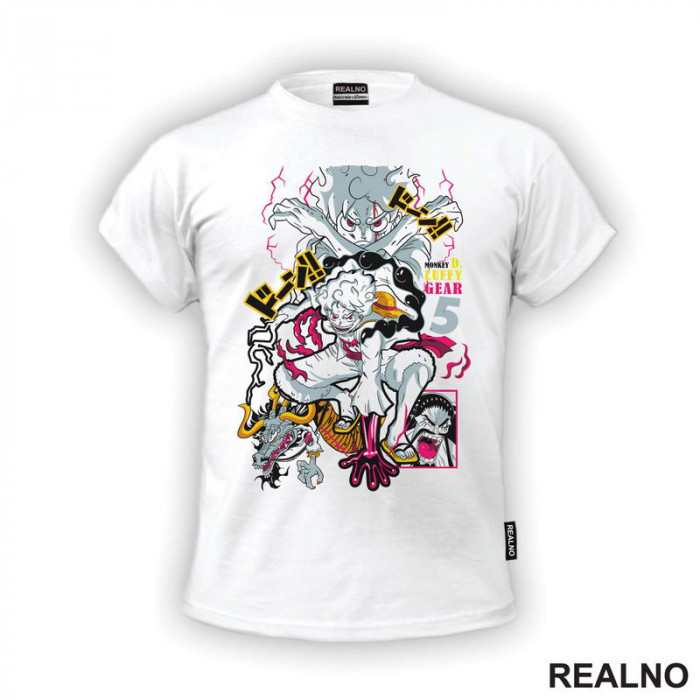 Luffy Gear Fifth - Yellow - One Piece - Majica