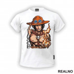 Ace - Fire And Text - One Piece - Majica Ace - Fire And Text - One Piece - Majica