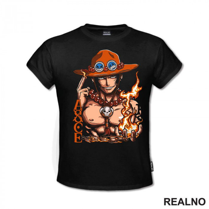Ace - Fire And Text - One Piece - Majica Ace - Fire And Text - One Piece - Majica