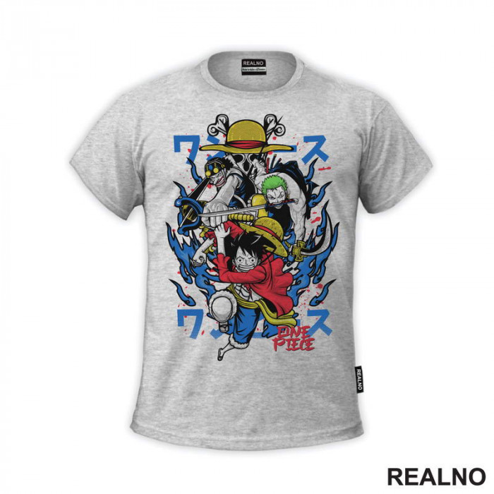 Luffy, Zoro And Usopp - Dots - One Piece - Majica Luffy, Zoro And Usopp - Dots - One Piece - Majica