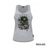 Roronoa Zoro And Green Dragon - One Piece - Majica Roronoa Zoro And Green Dragon - One Piece - Majica