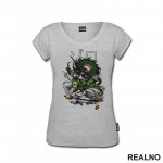 Roronoa Zoro And Green Dragon - One Piece - Majica Roronoa Zoro And Green Dragon - One Piece - Majica