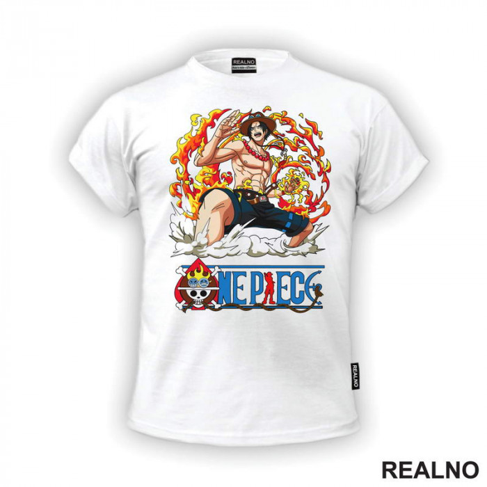 Ace Fire And Logo - One Piece - Majica Ace Fire And Logo - One Piece - Majica