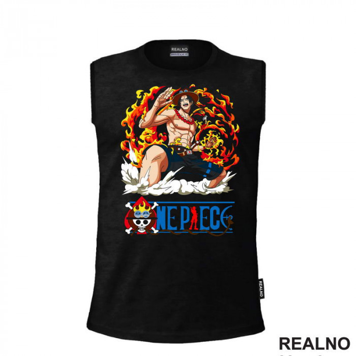 Ace Fire And Logo - One Piece - Majica Ace Fire And Logo - One Piece - Majica