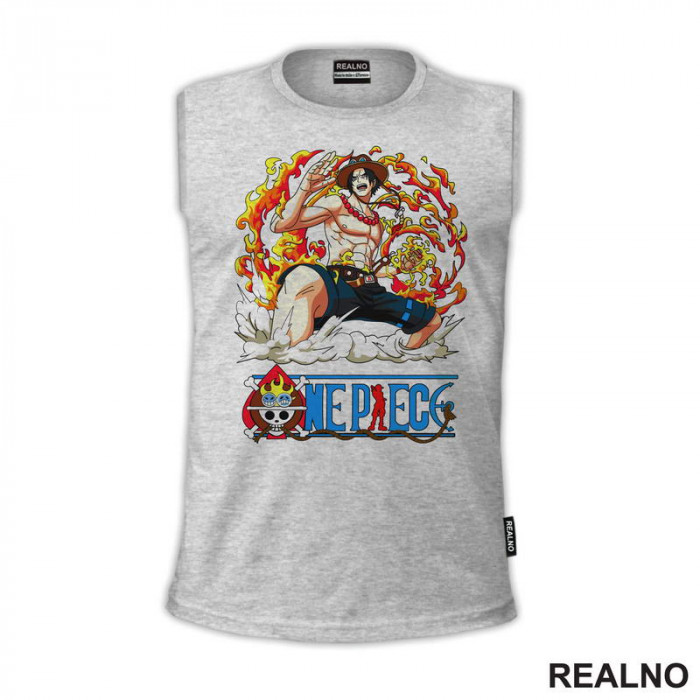 Ace Fire And Logo - One Piece - Majica Ace Fire And Logo - One Piece - Majica