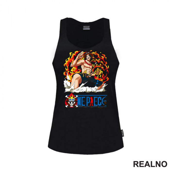 Ace Fire And Logo - One Piece - Majica Ace Fire And Logo - One Piece - Majica