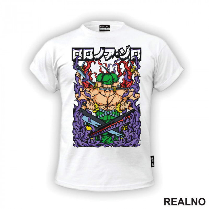Purple Fire - Roronoa Zoro - One Piece - Majica