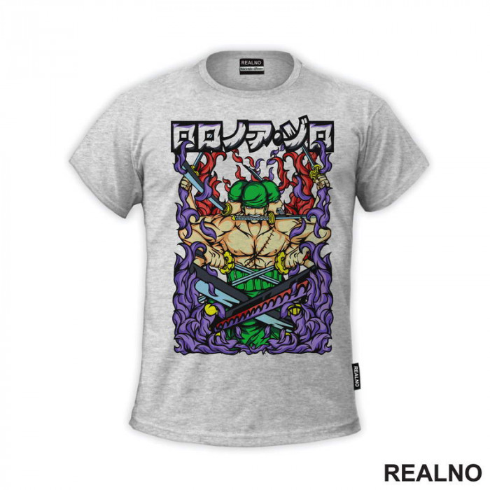 Purple Fire - Roronoa Zoro - One Piece - Majica