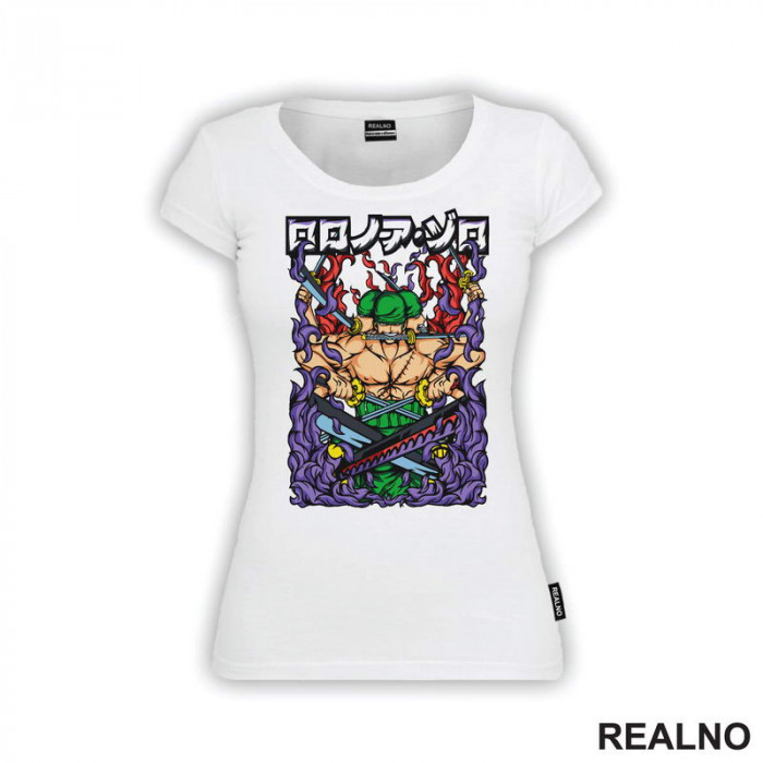 Purple Fire - Roronoa Zoro - One Piece - Majica