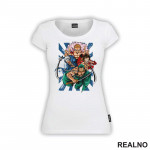 Doflamingo, Trafalgar D. Water Law, Luffy And Zoro - One Piece - Majica