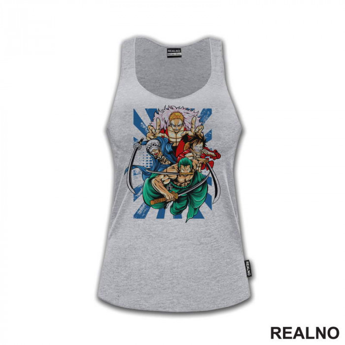 Doflamingo, Trafalgar D. Water Law, Luffy And Zoro - One Piece - Majica