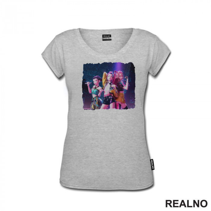 Rumi, Mira And Zoey - Mic - Huntrix - Kpop Demon Hunters - Majica Rumi, Mira And Zoey - Mic - Huntrix - Kpop Demon Hunters - Majica
