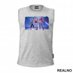 Rumi, Mira And Zoey - Blue - Huntrix - Kpop Demon Hunters - Majica Rumi, Mira And Zoey - Blue - Huntrix - Kpop Demon Hunters - Majica