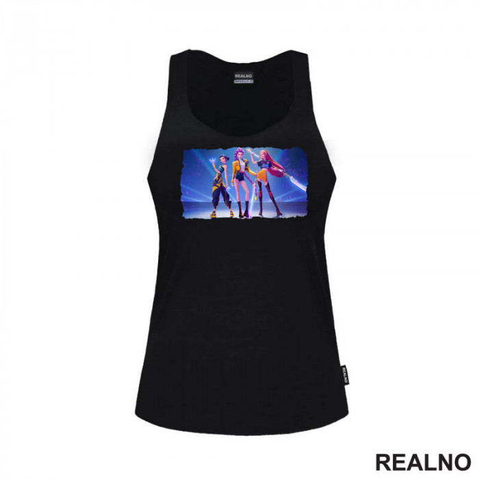 Rumi, Mira And Zoey - Blue - Huntrix - Kpop Demon Hunters - Majica Rumi, Mira And Zoey - Blue - Huntrix - Kpop Demon Hunters - Majica