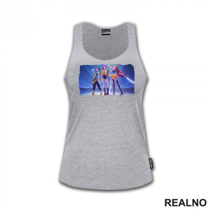 Rumi, Mira And Zoey - Blue - Huntrix - Kpop Demon Hunters - Majica Rumi, Mira And Zoey - Blue - Huntrix - Kpop Demon Hunters - Majica
