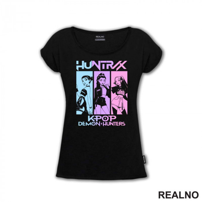 Rumi, Mira And Zoey - Colors - Huntrix - Kpop Demon Hunters - Majica Rumi, Mira And Zoey - Colors - Huntrix - Kpop Demon Hunters - Majica