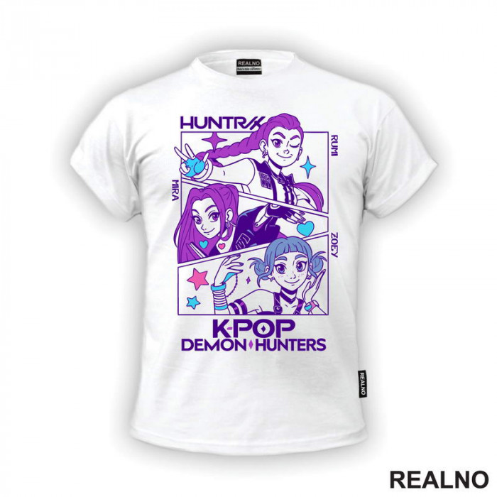 Rumi, Mira And Zoey - Lines - Huntrix - Kpop Demon Hunters - Majica Rumi, Mira And Zoey - Lines - Huntrix - Kpop Demon Hunters - Majica