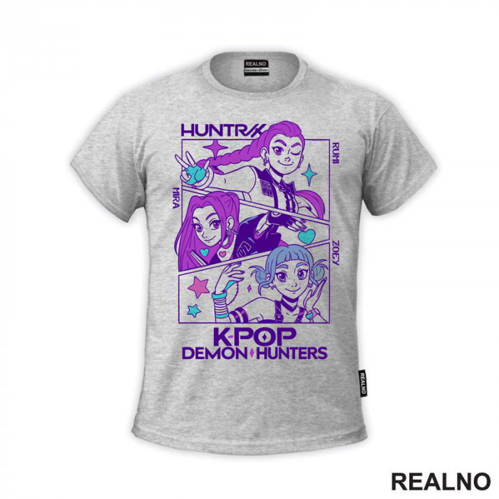 Rumi, Mira And Zoey - Lines - Huntrix - Kpop Demon Hunters - Majica Rumi, Mira And Zoey - Lines - Huntrix - Kpop Demon Hunters - Majica