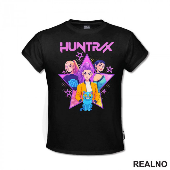 Rumi, Mira And Zoey - Purple Stars - Huntrix - Kpop Demon Hunters - Majica Rumi, Mira And Zoey - Purple Stars - Huntrix - Kpop Demon Hunters - Majica