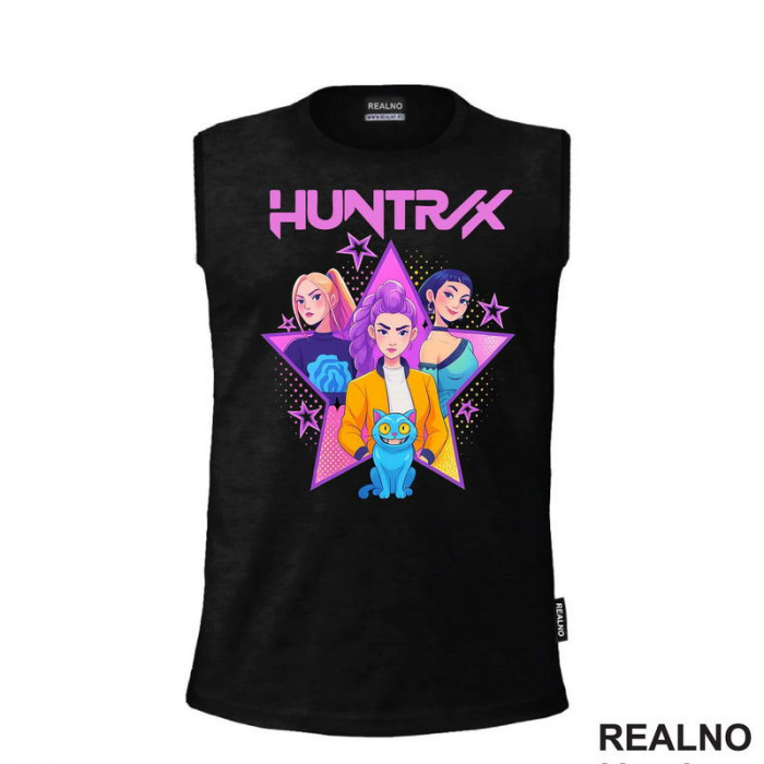 Rumi, Mira And Zoey - Purple Stars - Huntrix - Kpop Demon Hunters - Majica Rumi, Mira And Zoey - Purple Stars - Huntrix - Kpop Demon Hunters - Majica
