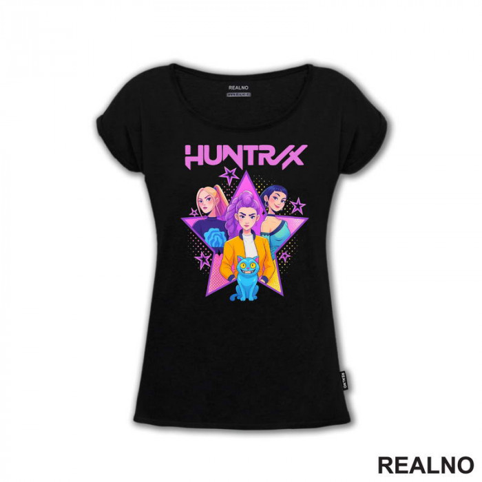 Rumi, Mira And Zoey - Purple Stars - Huntrix - Kpop Demon Hunters - Majica Rumi, Mira And Zoey - Purple Stars - Huntrix - Kpop Demon Hunters - Majica
