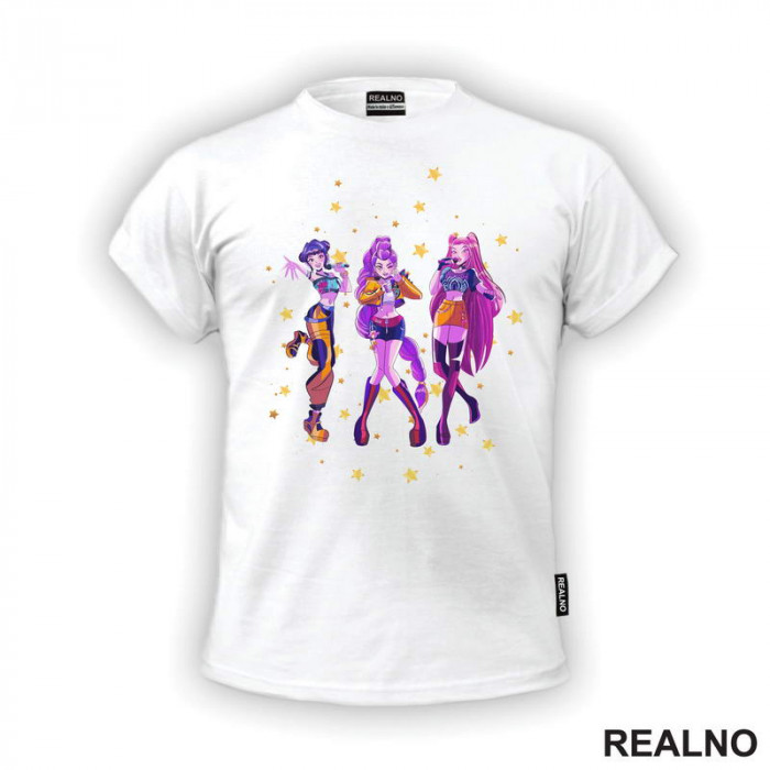 Rumi, Mira And Zoey - Performance - Huntrix - Kpop Demon Hunters - Majica Rumi, Mira And Zoey - Performance - Huntrix - Kpop Demon Hunters - Majica